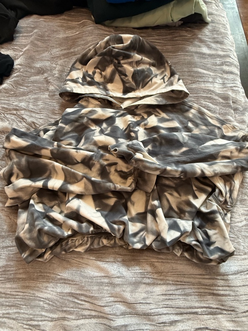 lululemon athletica Gray and Cream Camo Hoodie